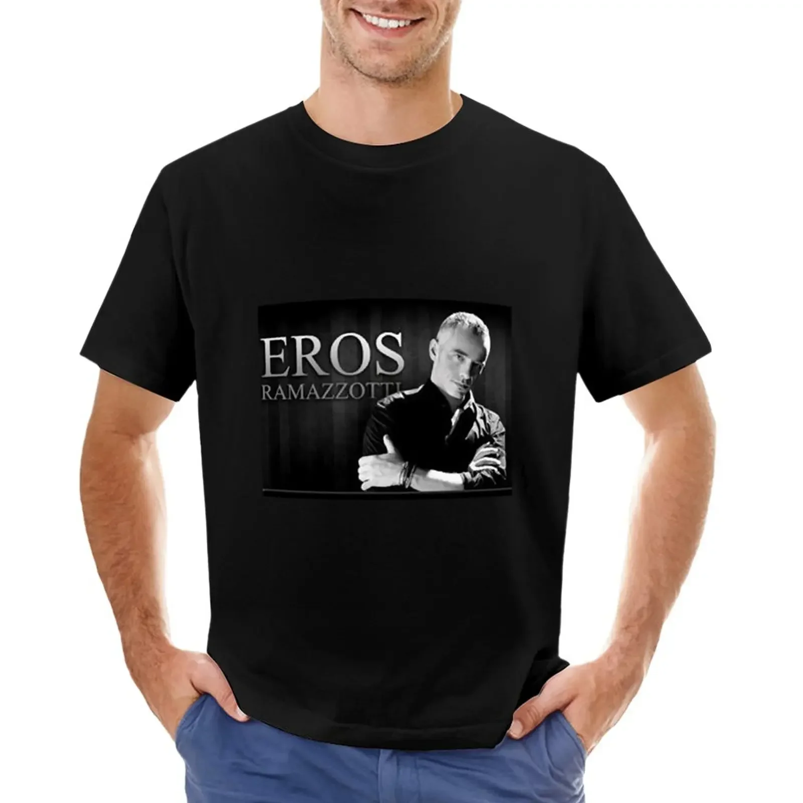 Eros Ramazzotti - Album T-Shirt Blanks Blacks Mens Divertenti Magliette