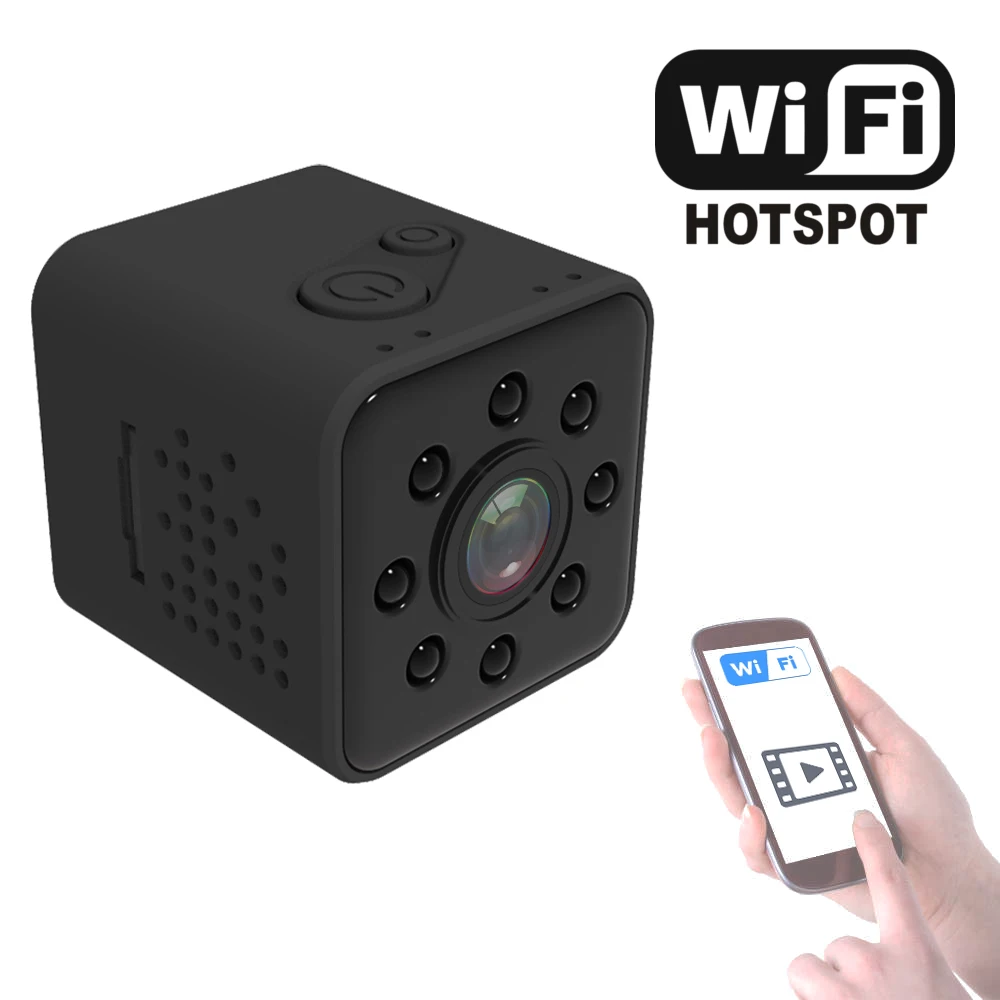 SQ23 미니 와이파이 카메라 나이트 비전 1080P, 무선 핫스팟 모션 감지 원격 모니터 전화 앱 DVR 캠코더 포토 트랩