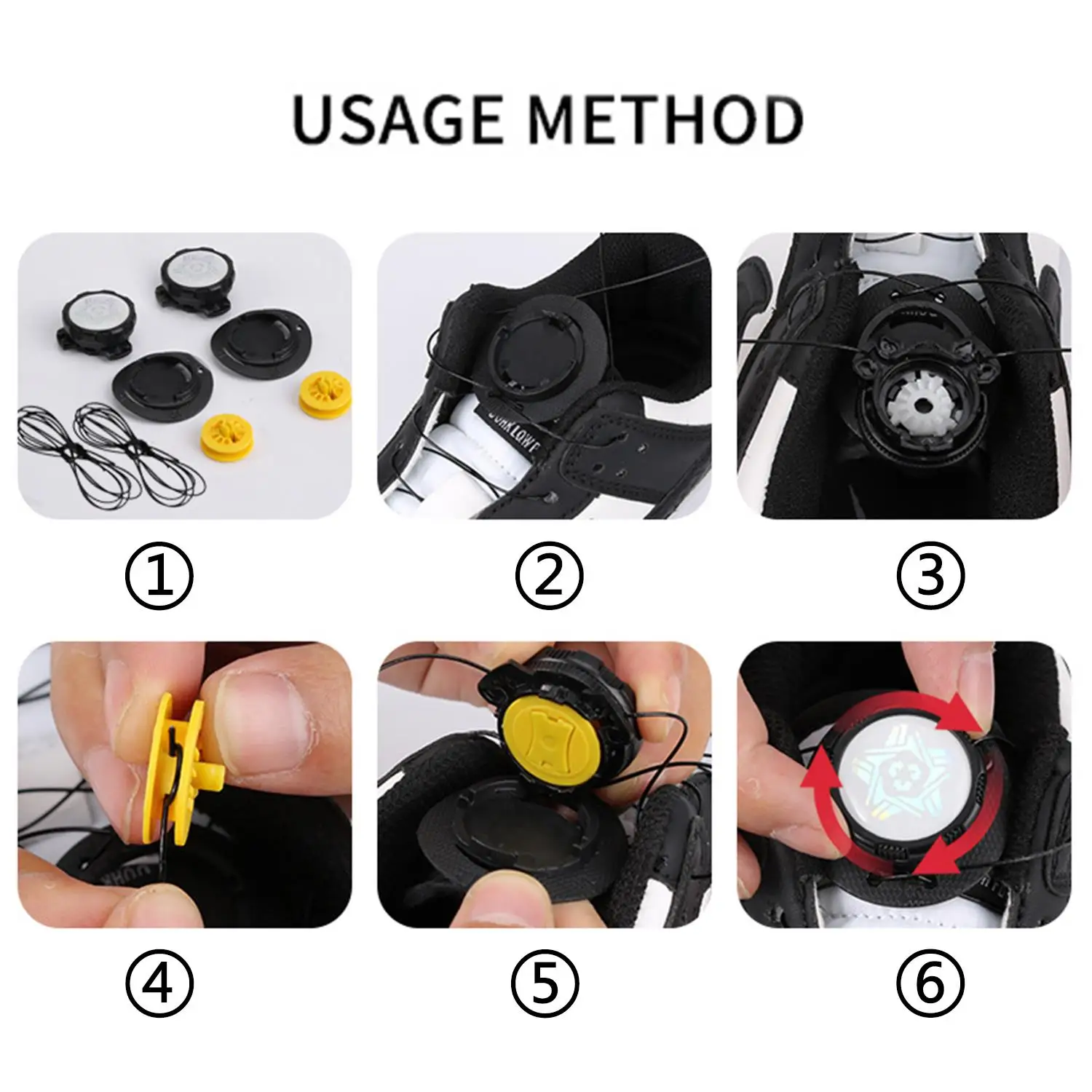 Portable Rotating Automatic Buckle Shoes Revolving Buckle Elastic No Tie Tight-loose Repair Rotate Button