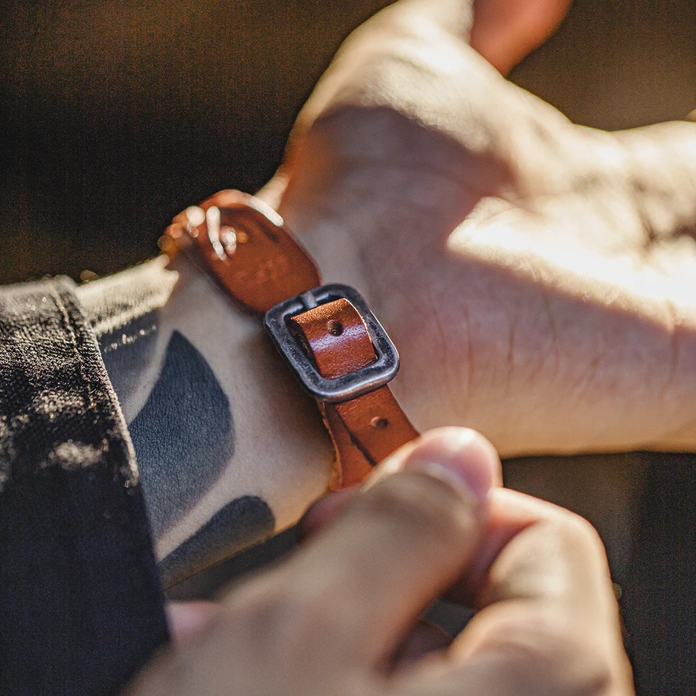 Maden Vintage Woven Vegetable Tanned First Layer Cowhide Bracelet Adjustable Bracelet Accessories for Men And Women OOTD