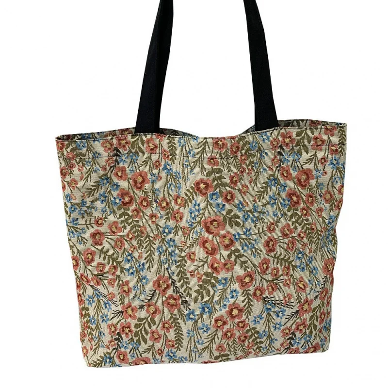 Large Capacity Monet Inspired Blue Sunflower Oil Painting Fashion Shoulder Bag for Office Commute and College Students