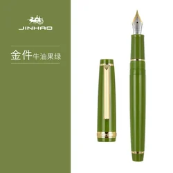 Luxury Acrylic Fountain Pen with Golden Clip - Elegant Writing Instrument - M (Avocado Green)