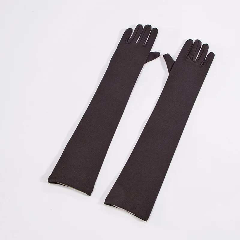 Frauen Lange Spandex Mehrfarbig Solide Retro Cosplay Bühne Leistung Hohe Stretch Atmungsaktive Handschuhe Fahren Radfahren – Detail 3