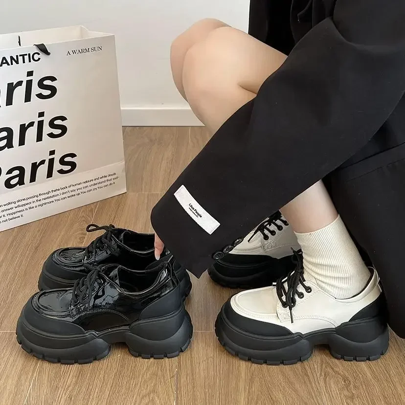 Designer Mixed Colors Women Sneakers New  Woman PU Leather Thick Sole Casual Shoes Ladies Platform Loafers Zapatos 2024