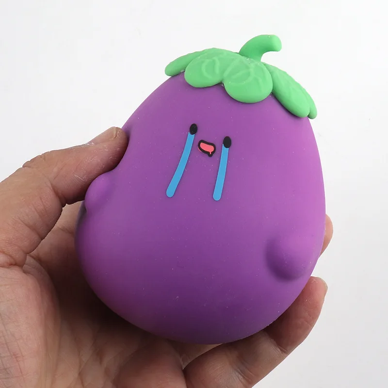 

Cute Eggplant Balls Soft Stress Relief Toys Kawaii Eggplant Fingertip Fidgety Toys Slow Rebound Pull Balls Birthday Gifts Kids
