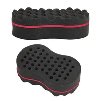Nouvelle Brosse à Cheveux Double Face à Éponge avec Verrouillage, Multi-trous, pour Boucles Afro et Ondulations 3