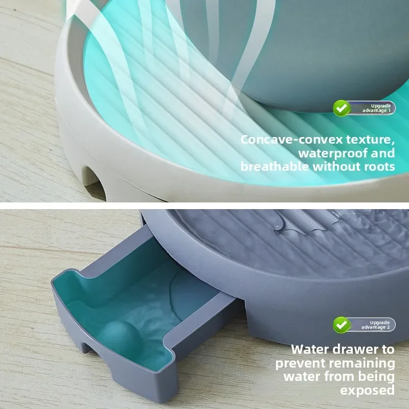 Flower pot bottom tray, flower box base, plastic thickened resin circular household drain pan, no wheel for draining water