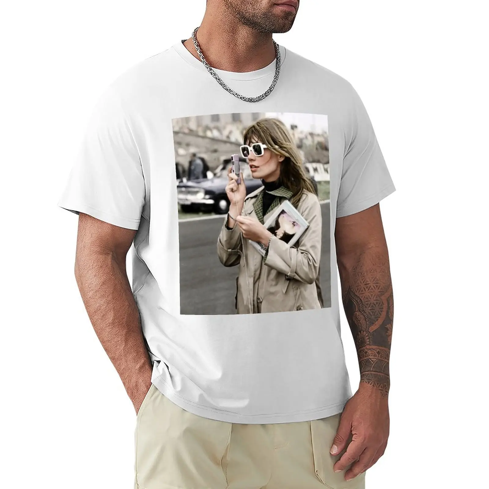 

Franoise Hardy in colour T-Shirt plain summer clothes hippie clothes heavy weight t shirts for men