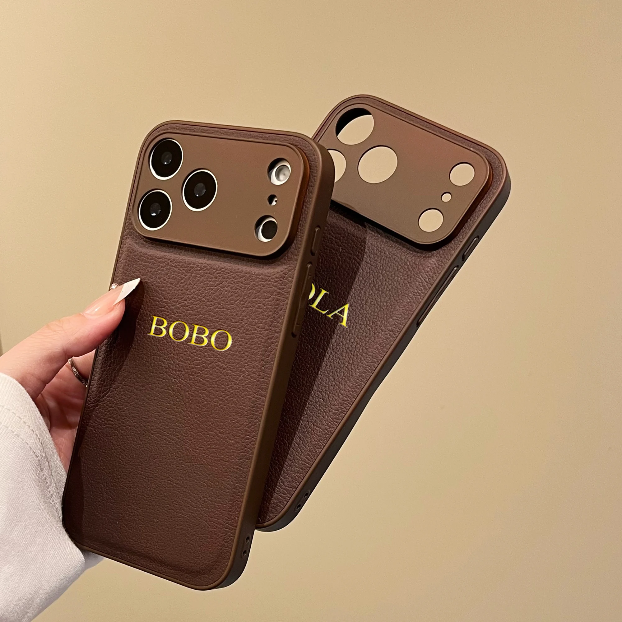 Personalized Luxury Classic Faux Leather Case For iPhone 17 16 thumbnail 12