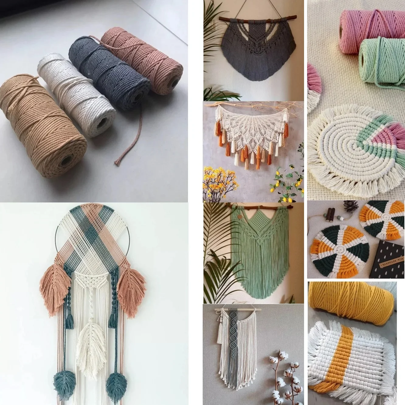 Handmade cotton cord rope thread 110Yards for DIY home wedding decoration