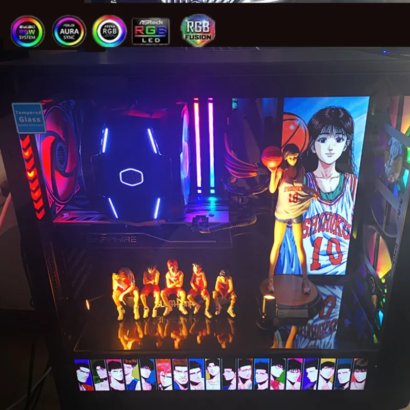 Personalizado Computador Argb pc Case Painel de Iluminação Painel Lateral Vga Backplate pc Gamer Decoração do Armário Placa Rgb Aura Sync - Imagem 2