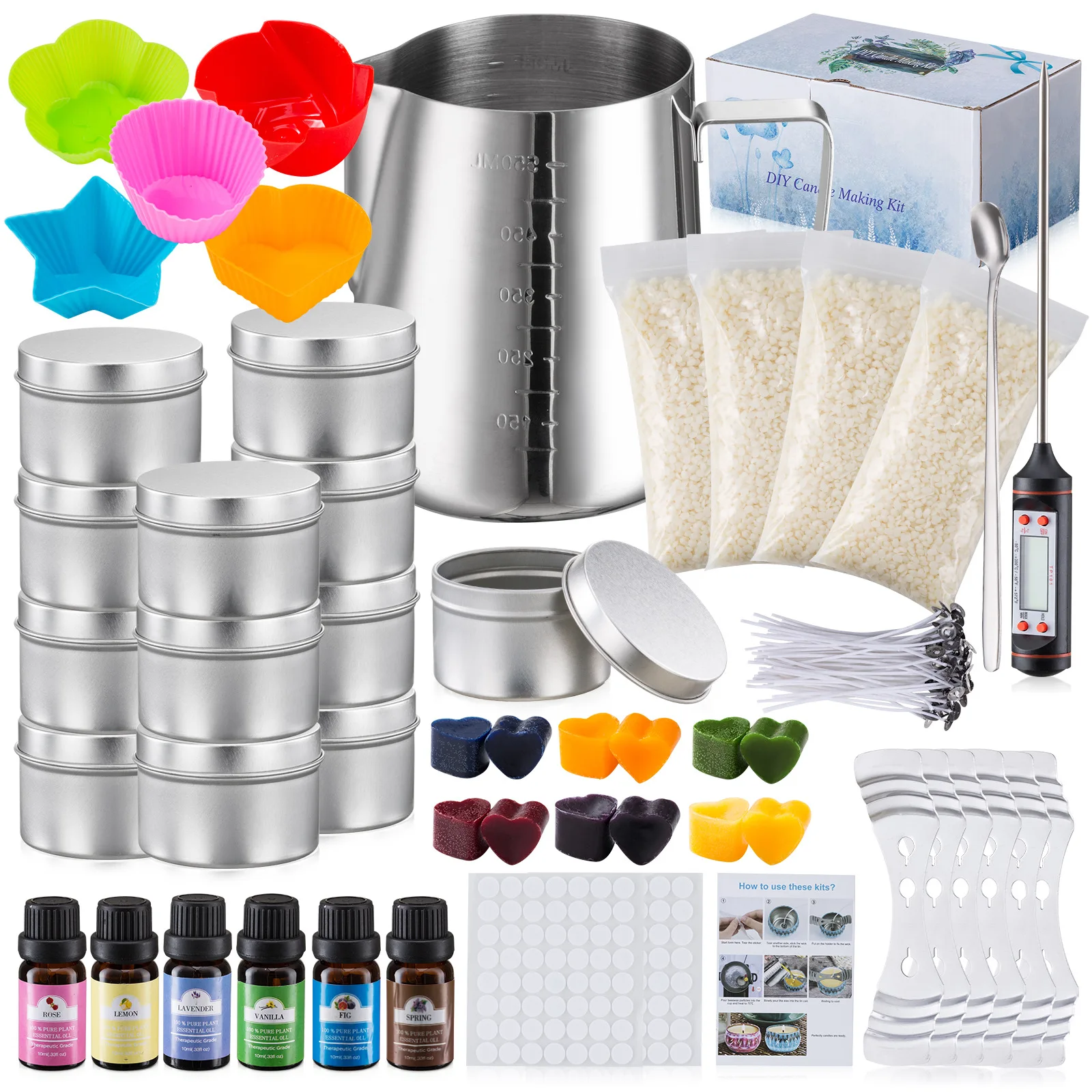 DIY Candle Kit Soy Bean Wax Candle Making Supplies Handmade ...