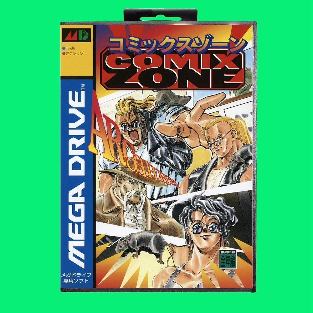 Comix Zone Game Cartridge 16bit MD Game Card With JP Cover Retail Box For Sega Mega Drive