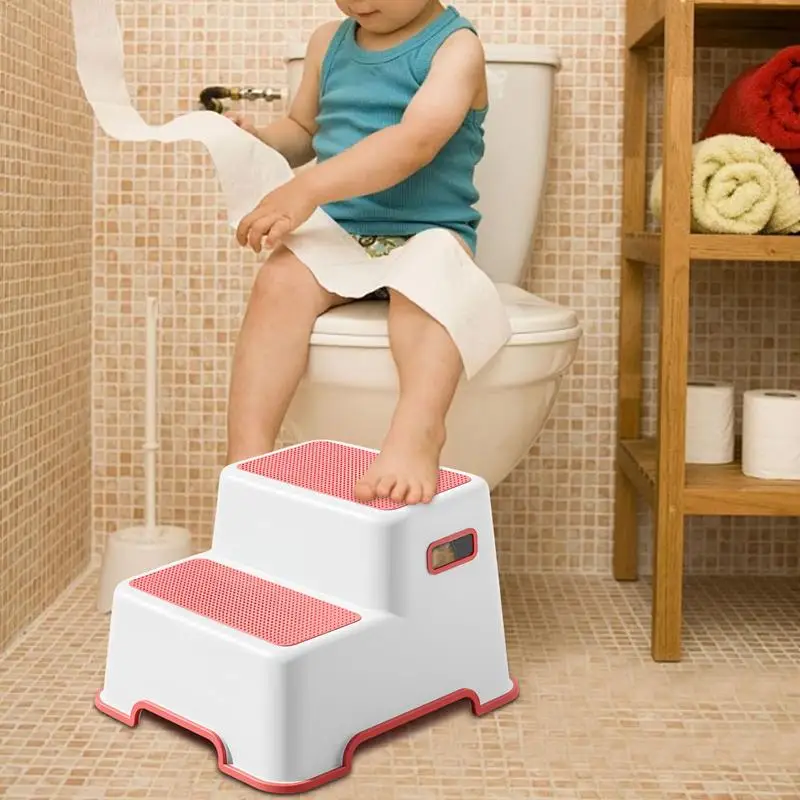 Potty Training Step Stool 2-step Kids Kitchen Step Stool Anti-Slip Base Train Child's Independence For Kitchen Sink