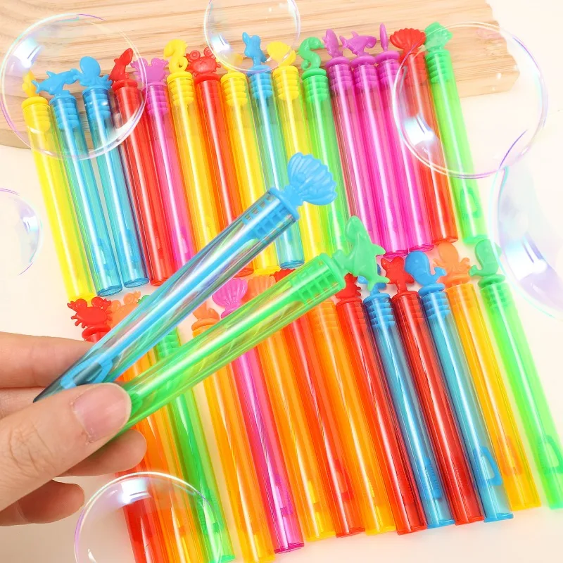 Marine Animal Mini Bubble Wands 12/60x Summer Outdoor Gift Beach Toys Indoor Bath Themed Birthday Party Colorful Bubble Stick