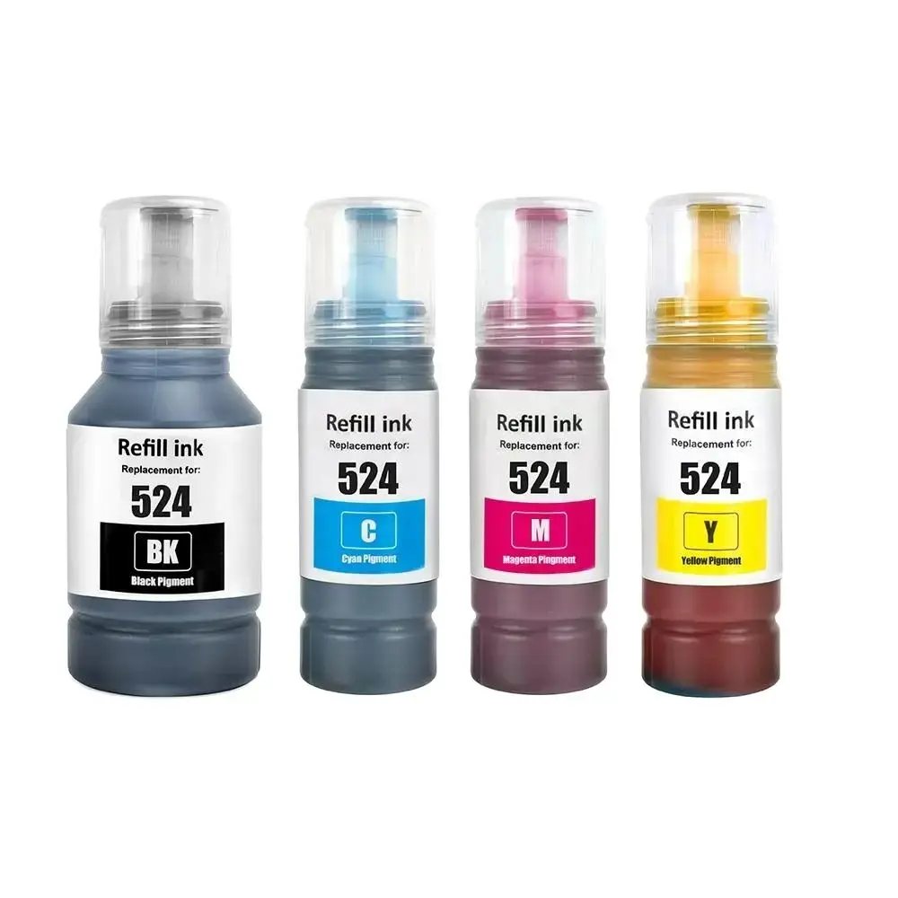 524 T524 Premium Compatibile Colore Bottiglia A Base D'Acqua Ricarica Inchiostro Tinta Per Stampante Epson Ecotank L6490 L15150 L15160