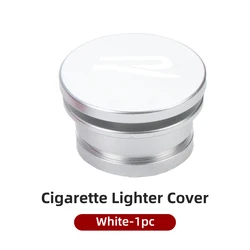 Premium Metal Car Cigarette Lighter Dustproof Decorative Cover Accessory (White 1pc)