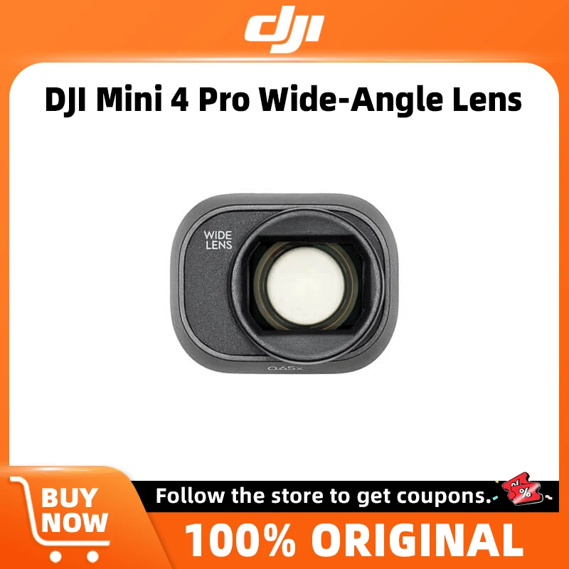 Vue panoramique avec objectif grand angle DJI Mini 4 Pro capturant un large paysage côtier