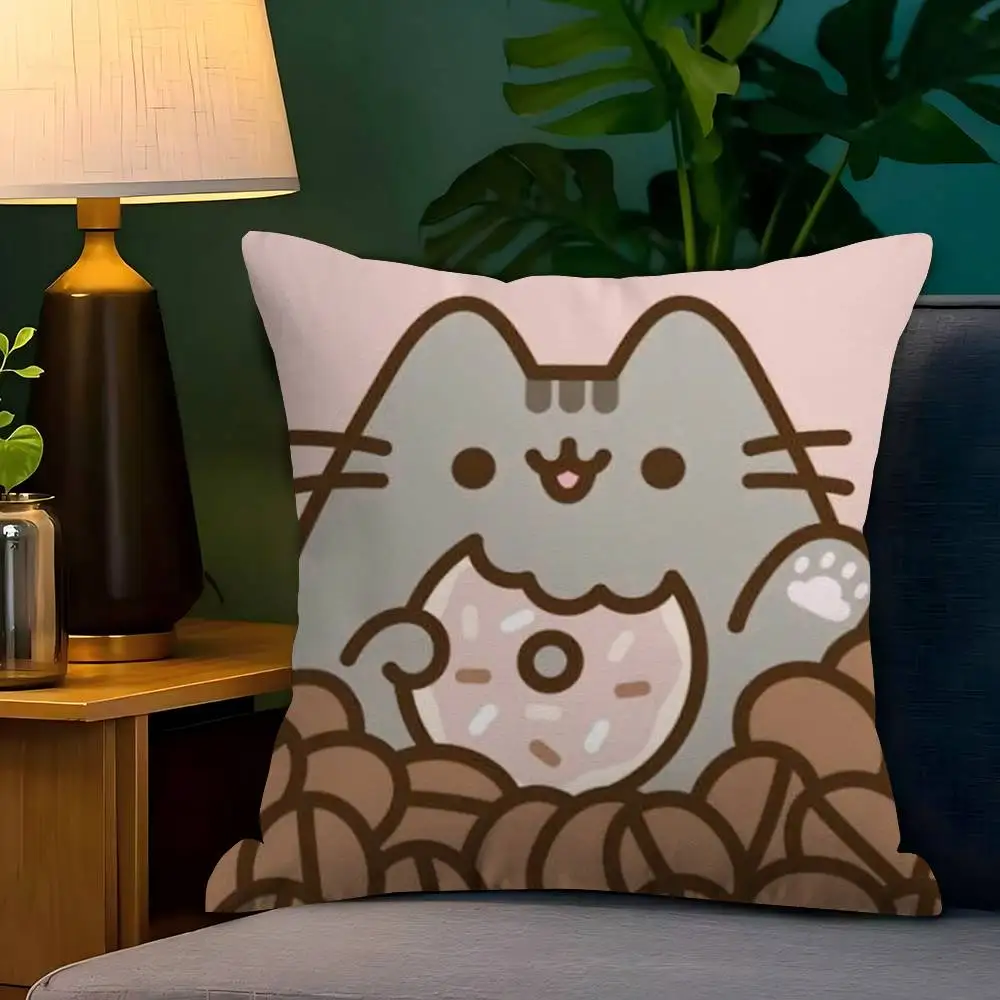 귀여운 P-pusheen-S CUTE 메이플 디자인 쿠션 커버 행복한 가을 수확 장식 휴일 장식 베개 커버