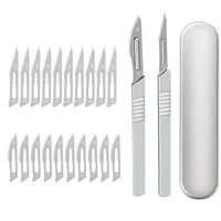 11# 23# Carbon Steel Carving Metal Scalpel Blades Handle Scalpel DIY Cutting Repair Animal Surgical Knife Tool Kits Box Non Slip 2