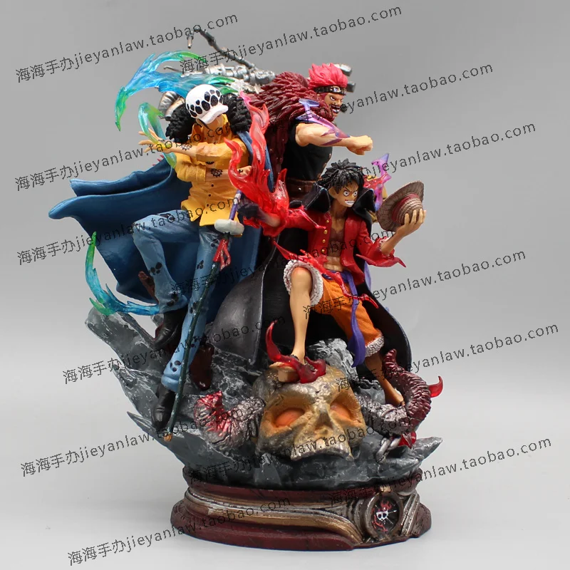 thumbnail image 1 of Figura de acción de One Piece de 22 cm, figura de anime de tres capitanes, Law Luffy, modelo de PVC, estatua, colección de muñecas, decoración, juguetes para adultos, regalo, 1 of 5