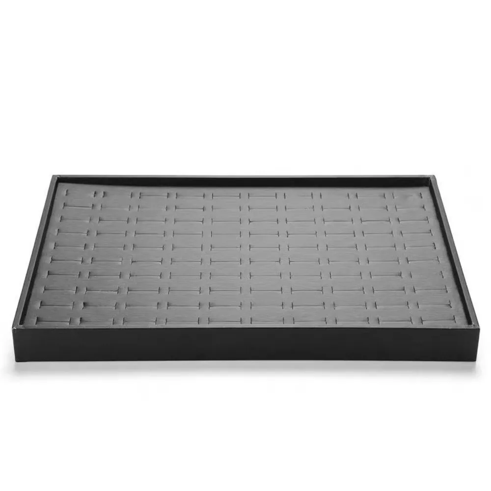 Stackable Black Jewelry Display Tray with Multi-Compartment Storage