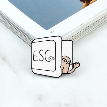 Clássico computador cursor broche ai ps toolbar esc teclado janela ícone ampulheta esmalte pino para it trabalhador saco crachá presentes jóias 7