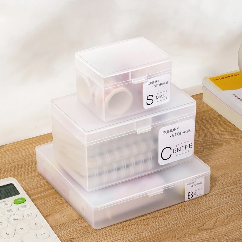 Desktop Stationery Boxes Kpop Photo Card Holder Transparent Storage Box Office Organizer Box Idol Photo Storage Case 2