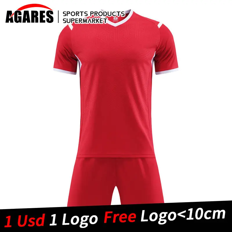 

Adult Children's Football Training Suit Blank Soccer Jersey & Shorts Team Uniforms Sportswear Short Sleeve Tracksuit Customized