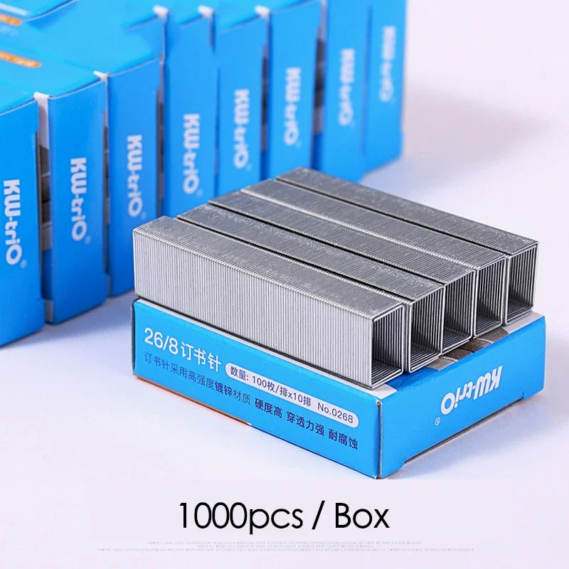 Fromthenon 1000pcs Heavy Duty Staples 26/8 Metal Silver Thickened Large Staple Needle Stapler School Office Binding Supplies