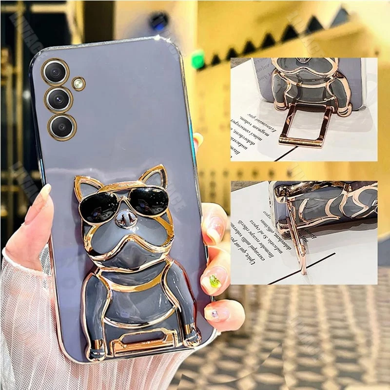 Étui de support de placage Bulldog pour lunettes de soleil pour Samsung Galaxy A05 A05S A14 A54 A04 A34 A24 M14 4G 5G_voghion.com