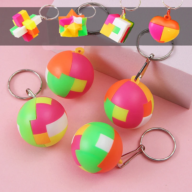 

4Pcs Puzzle Luban Lock Keychain Magic Cube Intellectual Children Educational Toys For Kids Adult Antistress