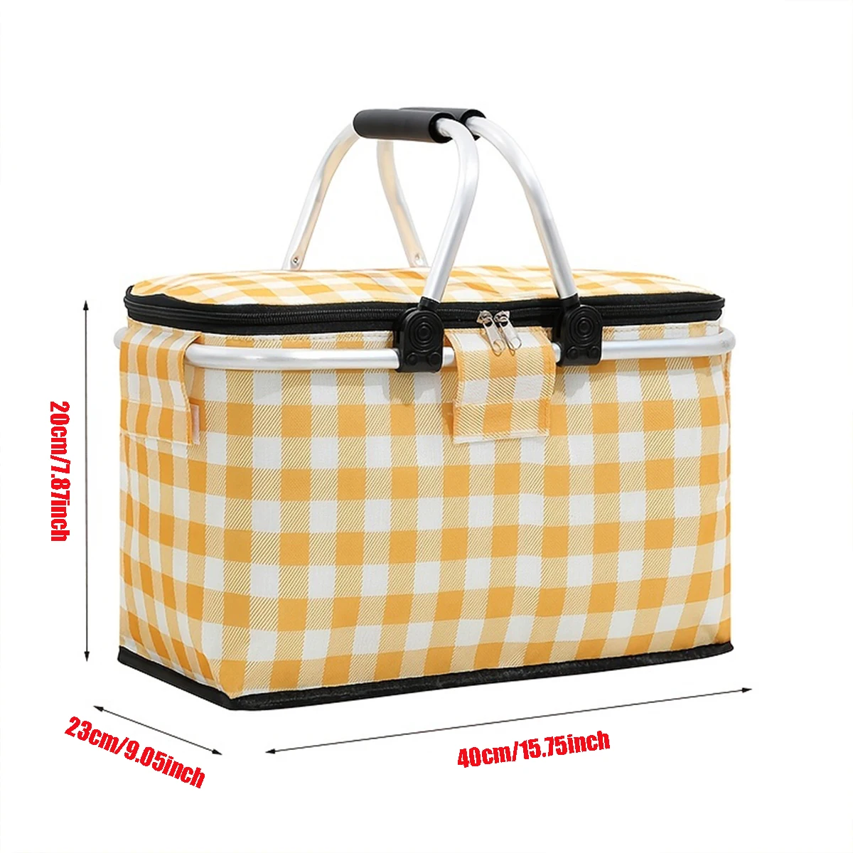 Insulated Picnic Basket Foldable Ice Pack Ice Basket Outdoor Thermal Handheld Storage storage bag lunch cooler bag cooler bag camping storage bag For Camping Car Insulated Bask