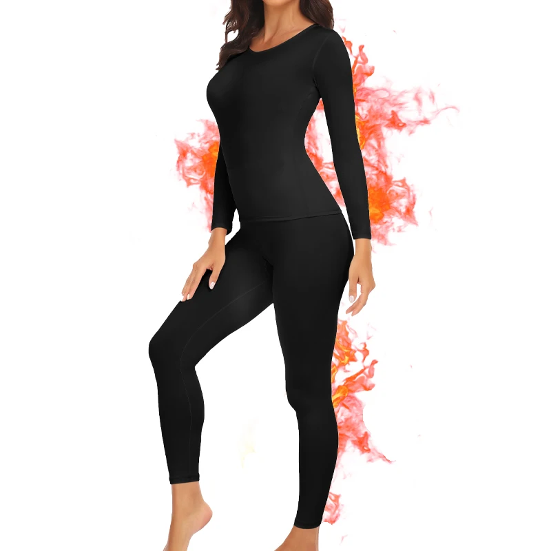 Acquista Biancheria intima termica calda da donna Set di biancheria intima termica spessa chiusa invernale a maniche lunghe in Italia a partire da 12