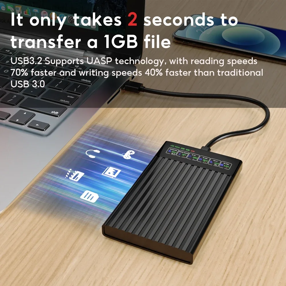 2.5-Inch SATA to USB 3.1 Portable HDD/SSD Enclosure - High-Speed 6Gbps Storage Solution