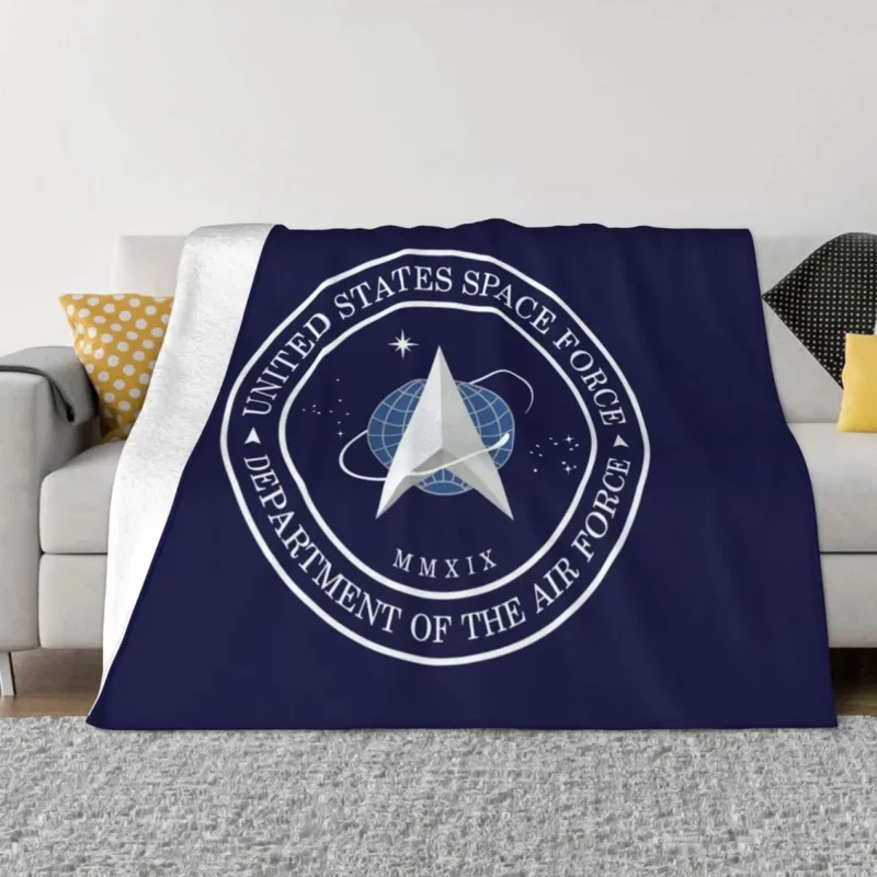 

United States Space Force USSF Official Logo Emblem Throw Blanket Luxury Thicken Plush Decorative Beds Blankets