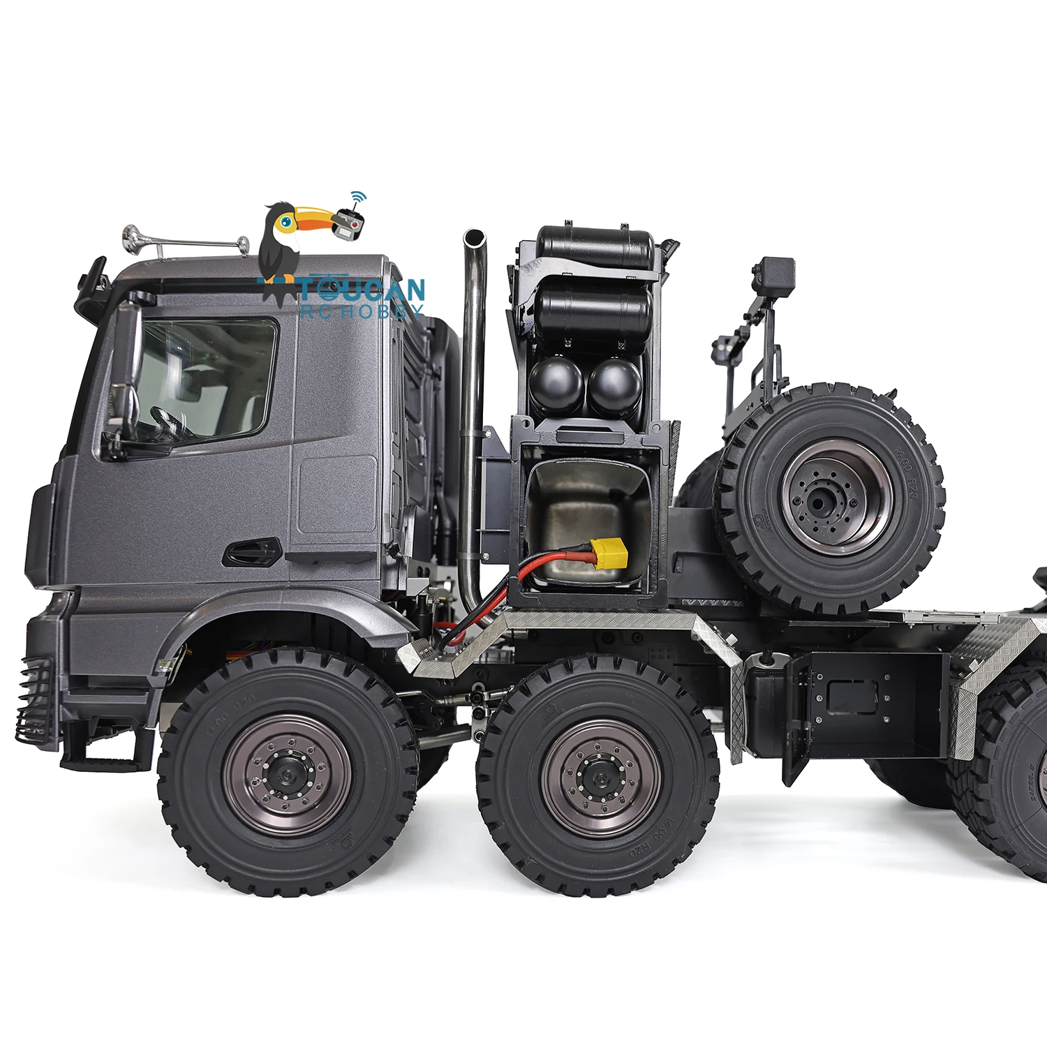 JDM 1/14  8*8 Metal Off-road RC Tractor Model With Differential Axle 3Speed Gearbox Sound Light System Outdoor Toy TH20010 5