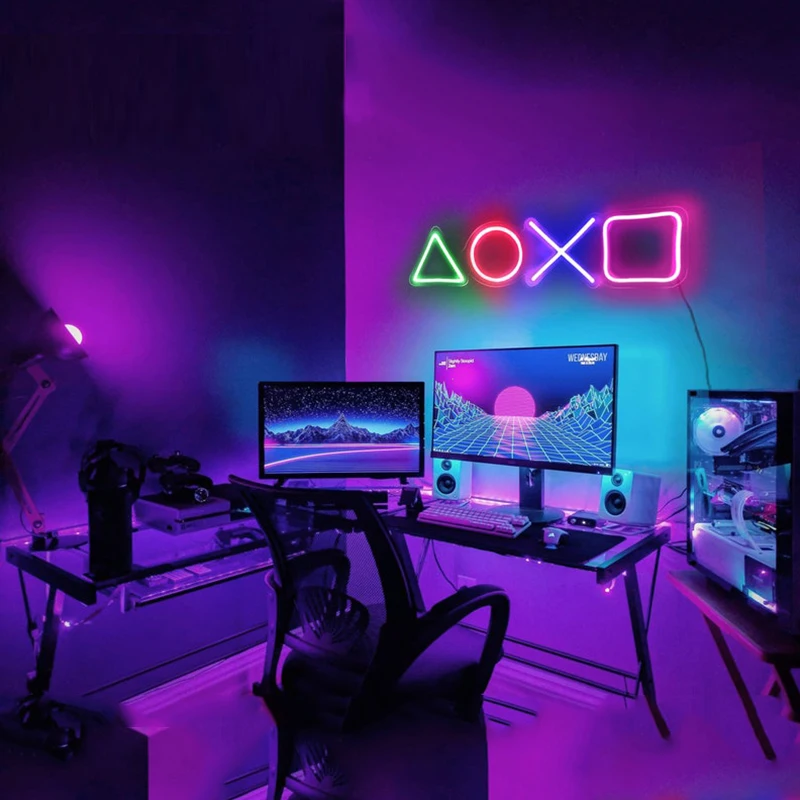 Gaming Neon Sign Custom Play station LED Neon Light Playroom ...