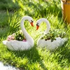 Creative Swan White Flower Pot, Animal Resin Crafts, Courtyard Balcony Garden Layout, Duck Decoration, Outdoor Decoration, 1Pc 4