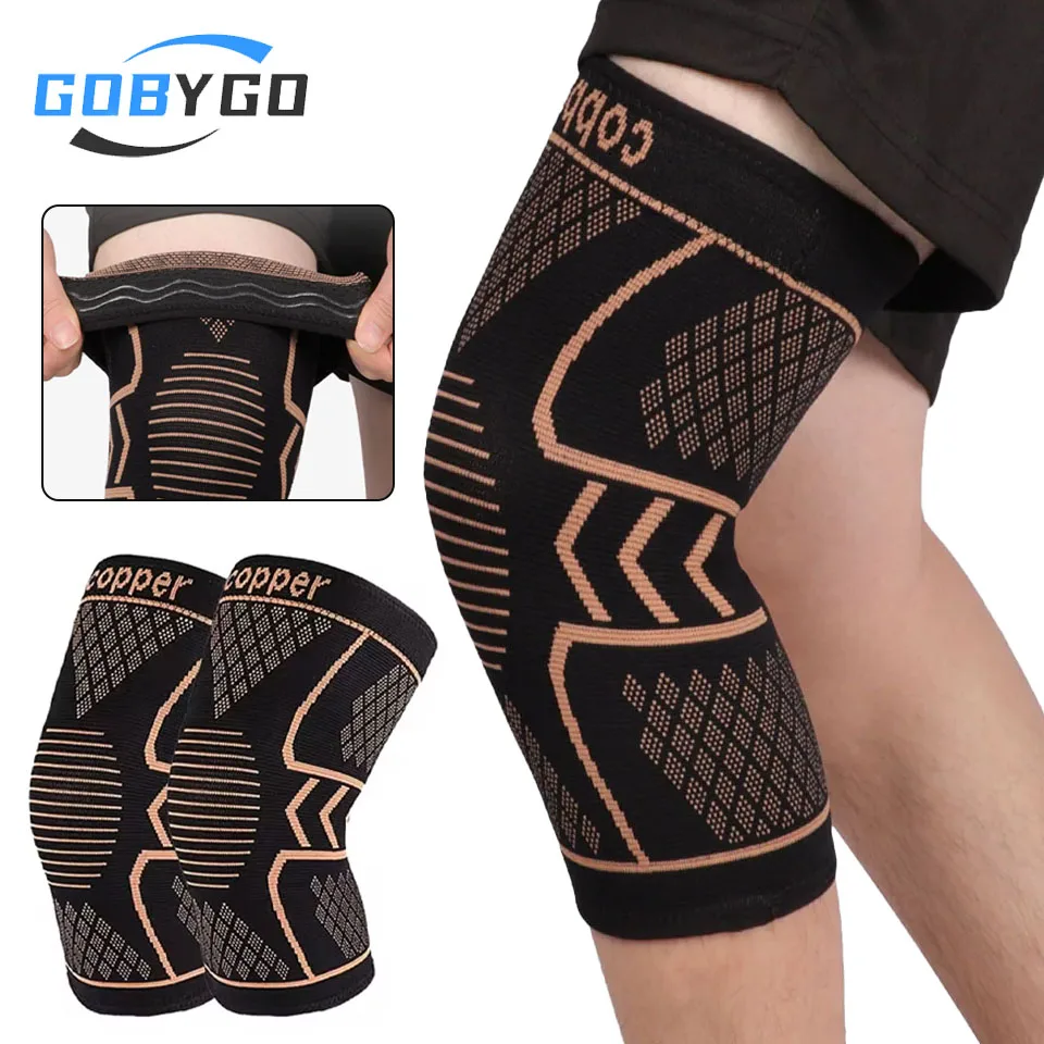 Copper knee support pad braces compression knee sleeve arthritis joint pain relief sports fitness workout running unisex
