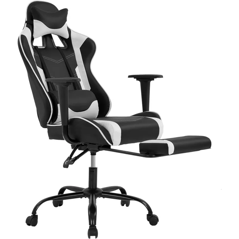 

BestOffice Ergonomic Office, PC Gaming Chair Cheap Desk Chair Executive PU Leather Computer Chair Lumbar Support with Footrest