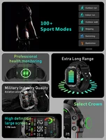 2025 New Rugged Military Fitness BT call SmartWatch Men For Android Xiaomi IOS 3ATM Waterproof Sport Ai Voice Calling Smartwatch 2