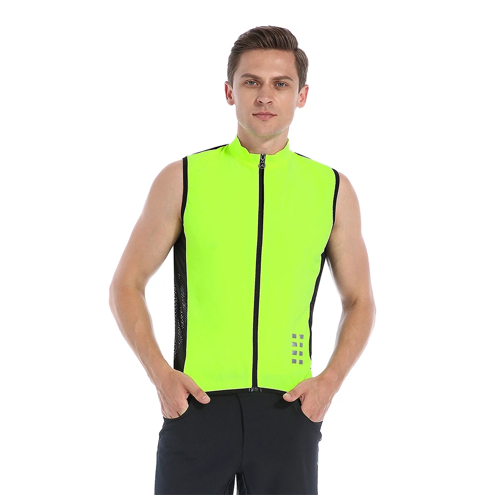 WOSAWE Reflective Cycling Vest Mesh Windproof Lightweight Ciclismo Mtb Bike Sleeveless Jersey Breathable Clothing Cycling Gilet