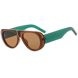 Trendy Retro Blue - Green UV400 Fashion Sunglasses (As the picture)
