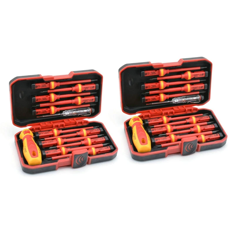 

26 Pcs VDE Insulated Screwdriver Set CR-V High Voltage 1000V Magnetic Phillips Slotted Torx Screwdriver Hand Tools