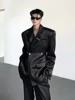2024 Men's Solid Color Suit Loose Oversized Korean Style Slim Fit Single Button Formal Business Coat Suit Designer Clothing 5