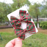 Weihnachtliche Haarspangen Set Karo Rot Grün – Bild 4
