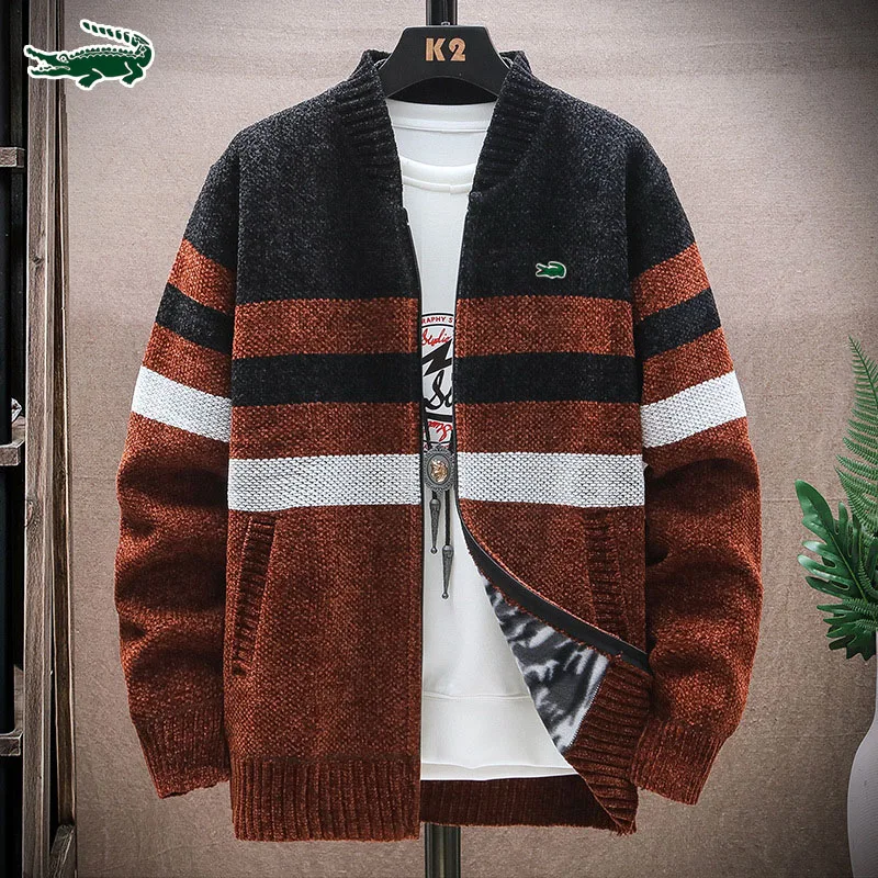 남성용 지퍼 가디건 스웨터, 두꺼운 코트, 재킷 m-3XL, 가을 및 겨울