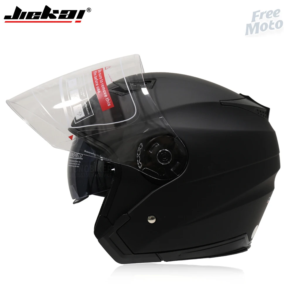 Casco Moto Open Face Mezza Calotta In ABS - Unisex, Con Visiera E Interni Lavabili, Certificato ECE, Per Scooter E Cruiser (nerop Con Protezione UV) - 2