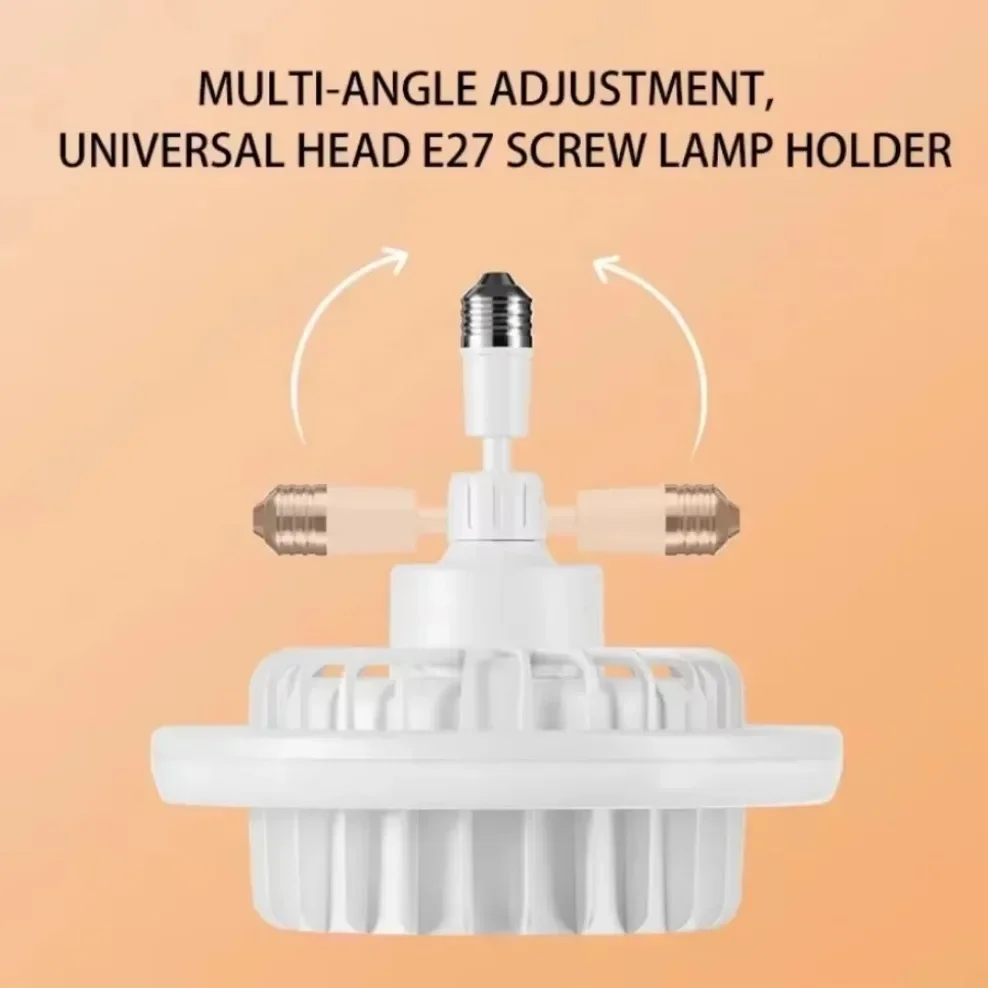 Remote Control Warm Air Lamp High-Power Whole House Heating Dimming Room Spiral E27 Electric Heater Fan Light Ceiling Fan Light